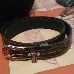 Handcrafted double sided leather belt